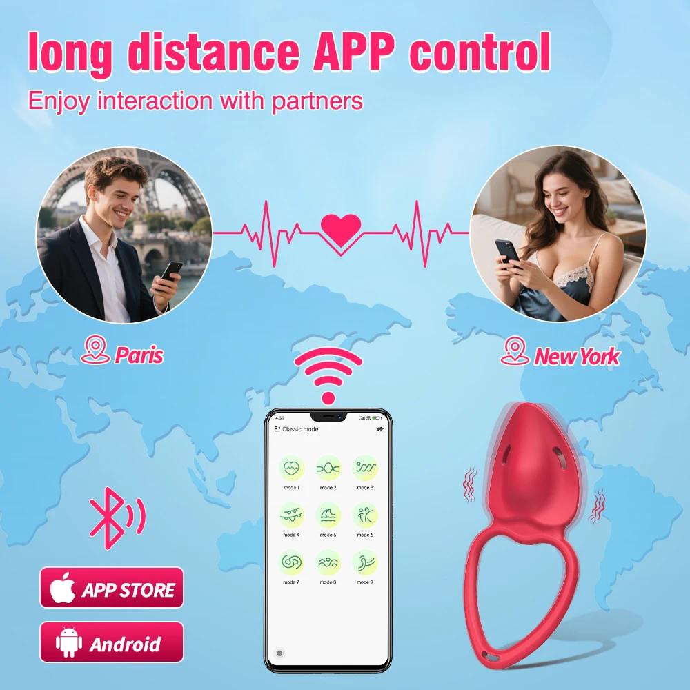 App Control Wearable Panty Vibrator Female 9 Vibration with Wireless Control Penis Ring Clitoral Stimulator Adult Sexy Toys