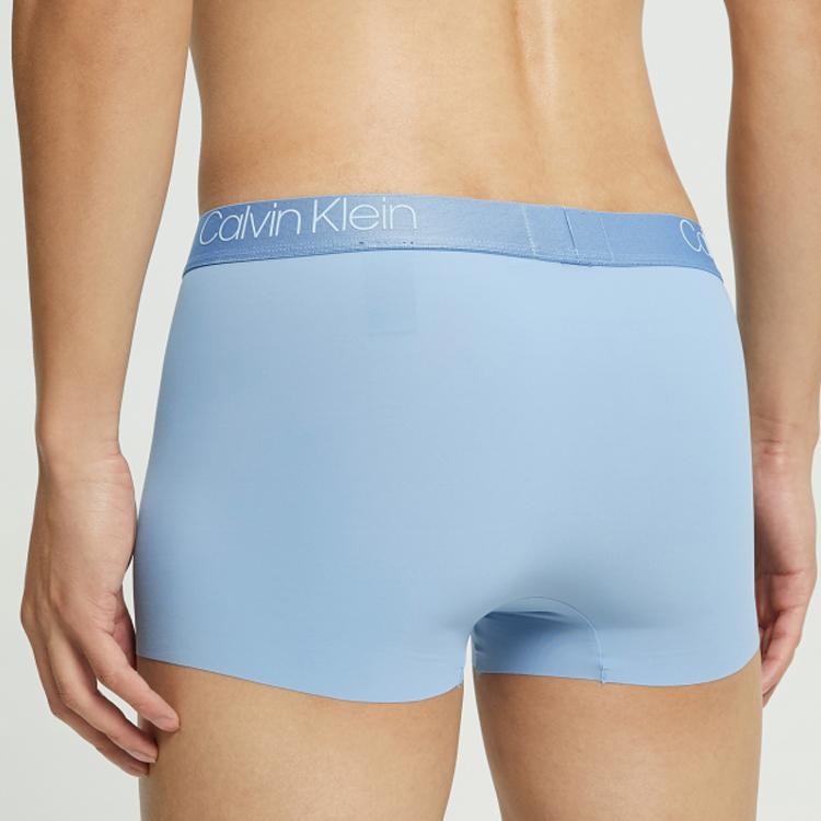 Calvin Klein Black Label SS22 Seamless Silicone Letter Logo High Elastic Cool Feel Boxer Briefs Men underwear Blue NB3098-C13