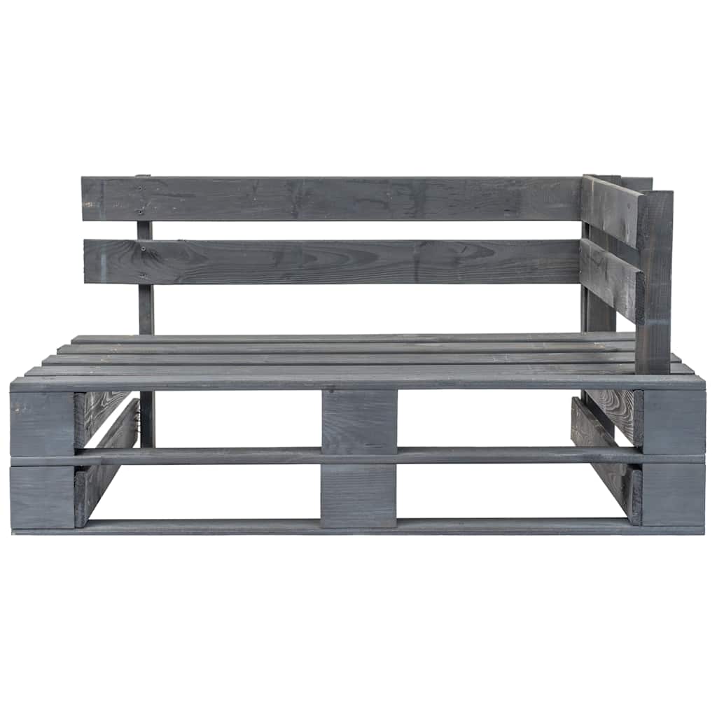 vidaXL Outdoor-Eckbank Paletten Holz Grau