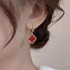 Classic Luxury Four-Leaves Clover Delicate Rhinestone Women's Earrings Netroots High-Level Sense Of Earrings