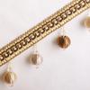 5.5M Curtain Sewing Tassel Fringe Lace Crystal Beads Weave Ball Trim Upholstery Home Decor Elegant Delicate Curtain Accessories