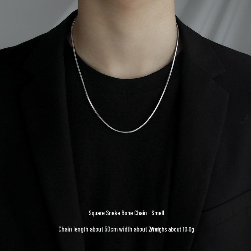 Men's Trendy Luxury Titanium Steel Snake Bone Necklace - High-End, Fade-Resistant, Fashionable Chain.