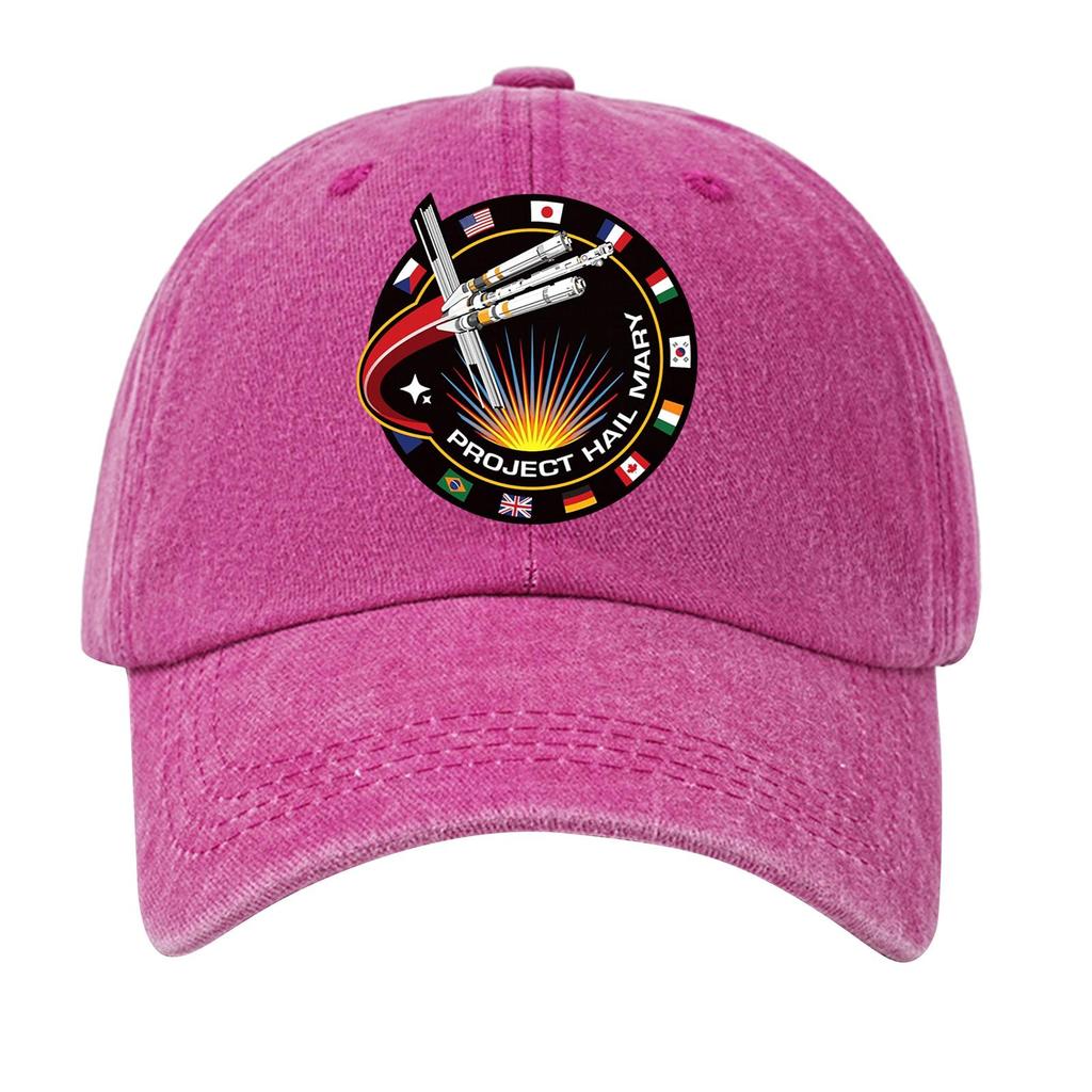 Washed Cotton Baseball Cap With Printed Distressed Soft Top Denim Hat For Men, European And American Retro Hat