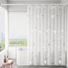 180*180cm Frosted Translucent Waterproof Shower Curtain with 12 Hooks