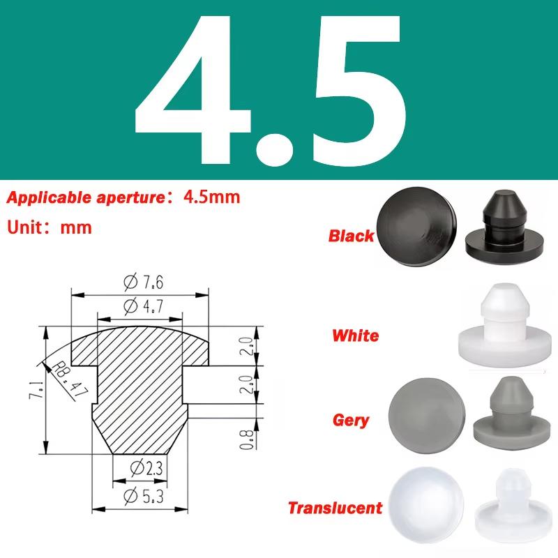 

Snap-on Silicone Rubber Plug 3/3.5/4/4.5/5/6/6.5/7-14mm Soft Seal Hole Plugs Blanking End Cap T Type Hole Plug Cover Four Colors Black