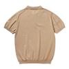 Geonjiulleunseu Cotton Short Sleeve Collared Knit - Light Camel