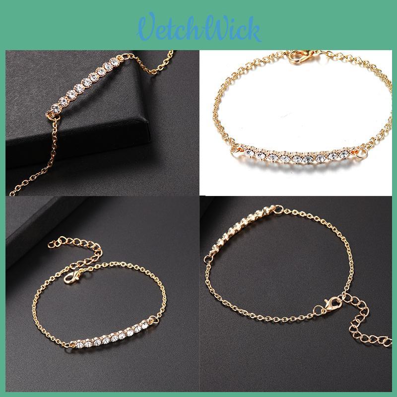 Elegant Women's Rhinestone Gold Plated Chain Bracelet With Classic Design