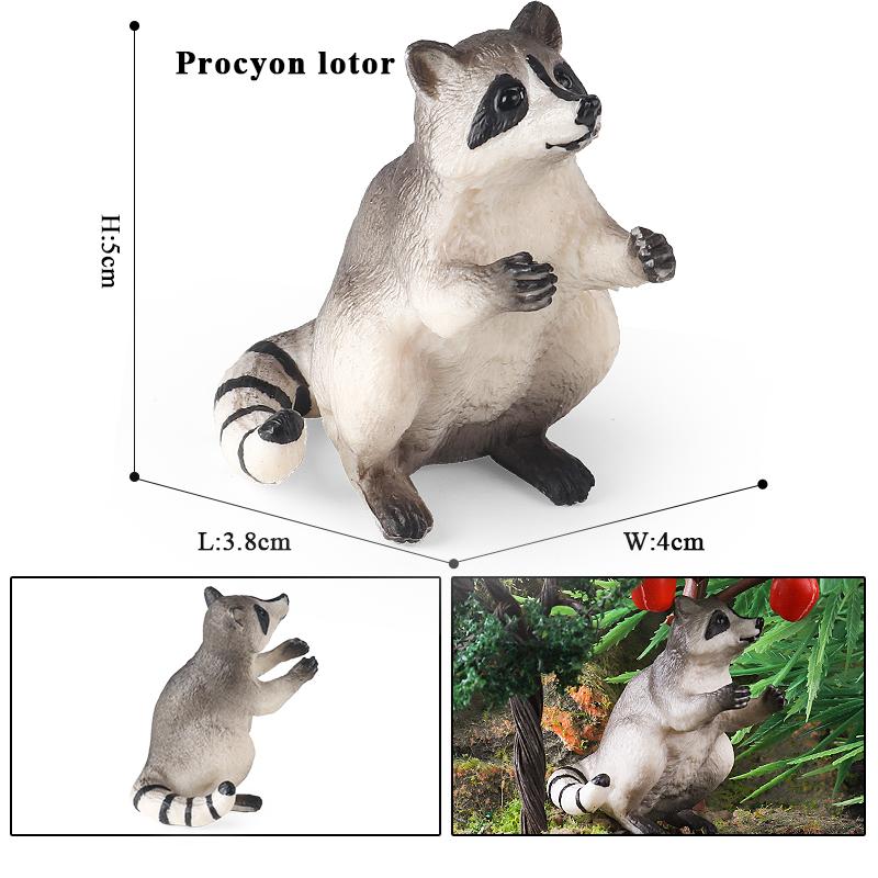Oenux Simulation Wild Figurines Lesser Panda Raccoon Lemur Model Action Figures Forest Animals Home Education Kids Toy Gift