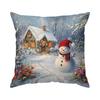Christmas Snowman Cushions Pillowcase Polyester Cushion Cover Throw Pillow Sofa Decoration Pillowcover Home Car Sofa Decor