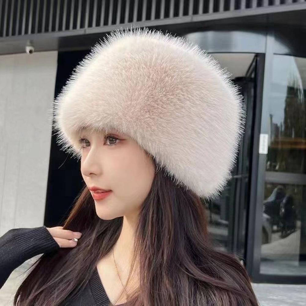 Peluş Kulaklı Şapka Kadın Kubbe Şapka Nefes Alabilen Astar Peluş Malzeme