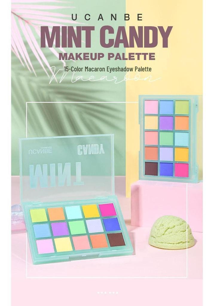UCANBE Macaron 15-Color All-Matte Neon Eyeshadow Palette for Beginners