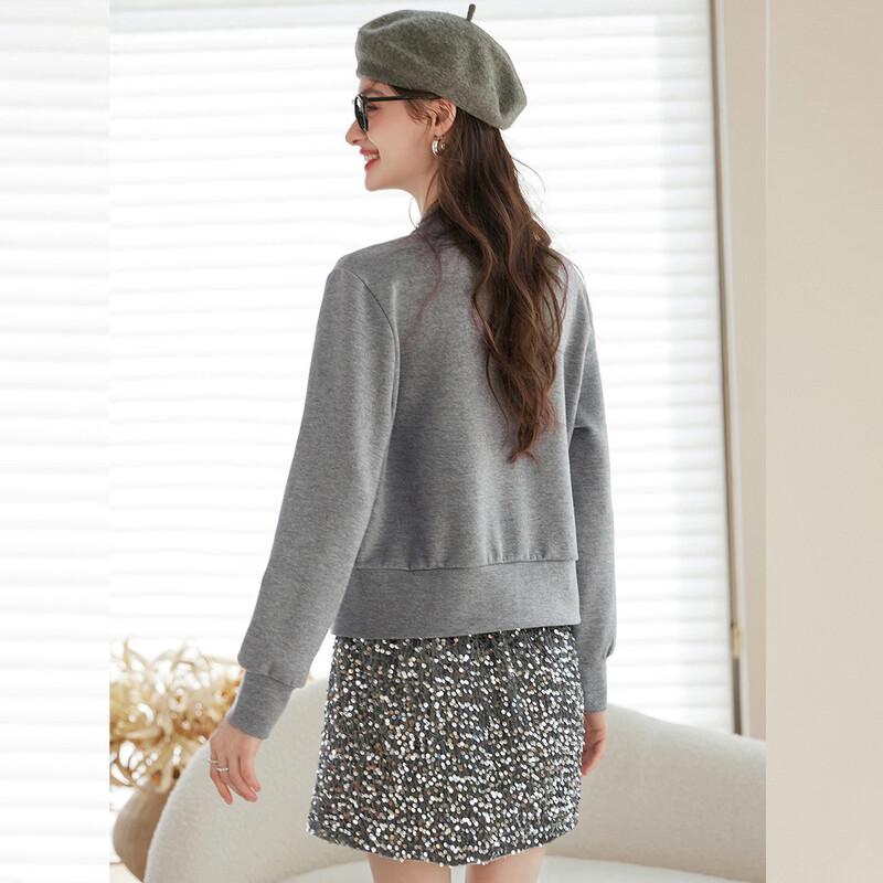 Elegant Bowknot Shoulder Sweatshirt