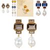 Trendy European Fashion Square Geometric Alloy Earrings Chic Simple Design