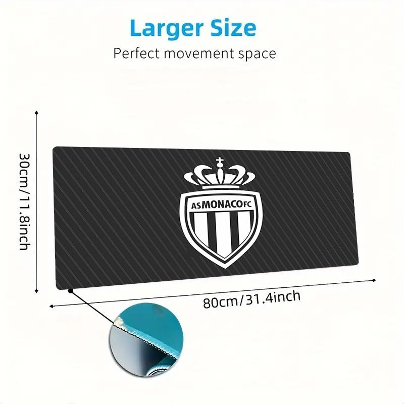 AS Monaco FC2 Print Cushion Non-slip Laptop Tablet Big Mousepad XXL Mat Mini PC Playmat With Lock edge