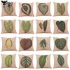 Tropical Plants Pillowcase Big Leaf Pattern Linen Pillowcase Car Living Room Sofa Cushion Cover 45*45Cm