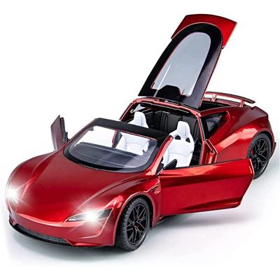 1/24 Ölçekli Roadster pres döküm model araç Oyuncak, Geri Çekin Oyuncak Araç Ses ve Işık ile Çocuklar için Yürümeye Başlayan Erkek Kız Hediye Koleksiyonu