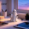 Halloween Shelf Sitter Cute White Ghost Resin Figurine, Miniature Figurine Decoration, Matte Room Decor Finish Tabletop Statue for Home Party Mini
