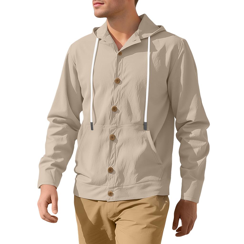 Men's  Loose  Leisure  Hooded Hood  Long Seeves  Coat