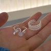 Design Sense Lace Twisted Zircon Ring For Women Fashion Creative Hollow Irregular Geometric Open Rings Party Jewelry Gifts