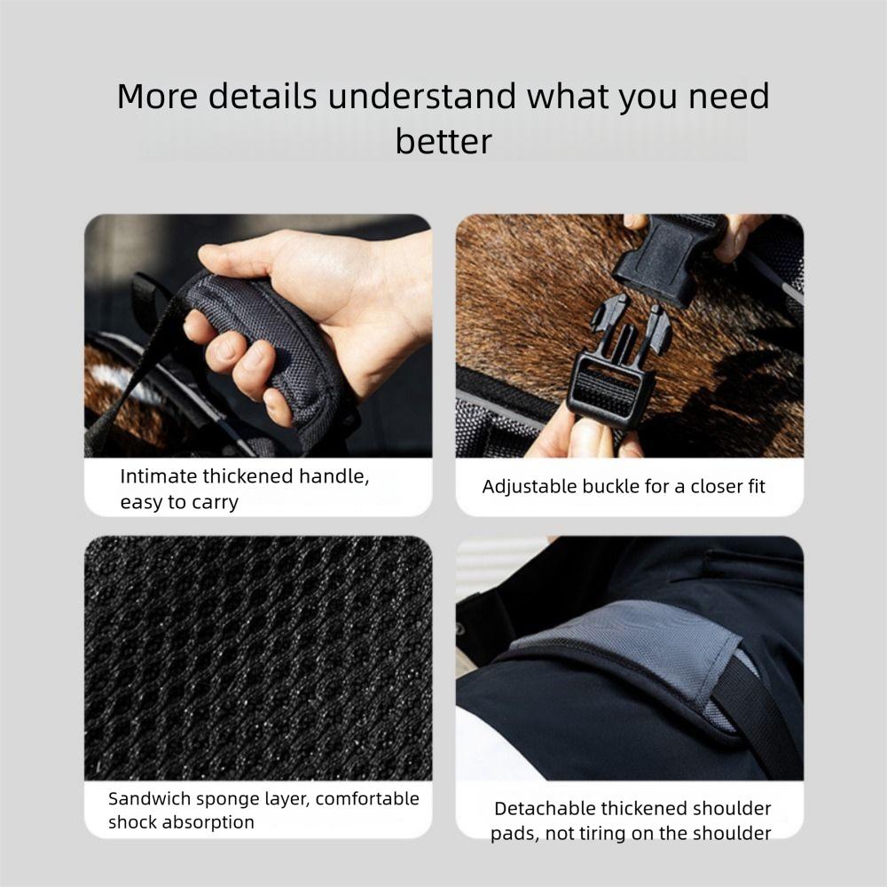 Adjustable Strap Dog Lift Harness Breathable Horizontal Hugging Backpack  Medium and Large Size