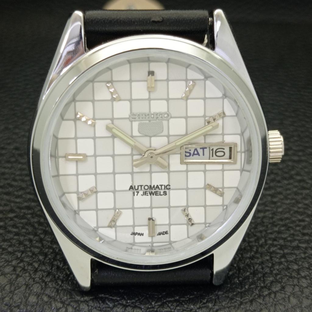 REFURBISHED SEIKO 5 AUTOMATIC MENS WATCH JAPAN MADE WHITE DIAL CUSTOM A440079-2 QV90-a440079