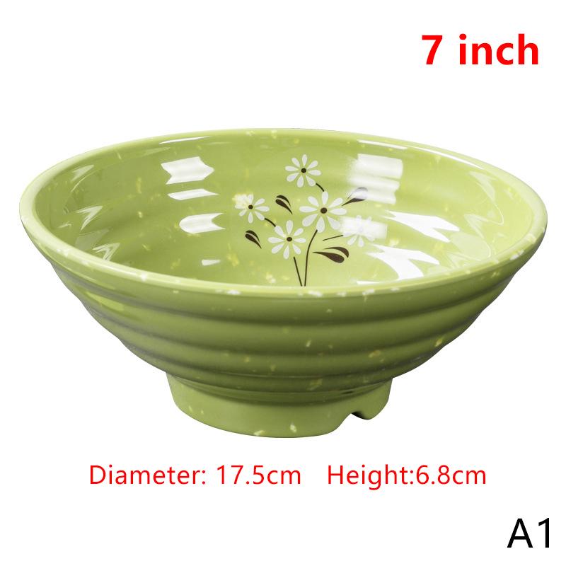 

Ударопрочная меламиновая миска для лапши с утолщенным цветком, большая миска, суповая миска, пластиковая пищевая посуда 7/8/9 дюймов A1