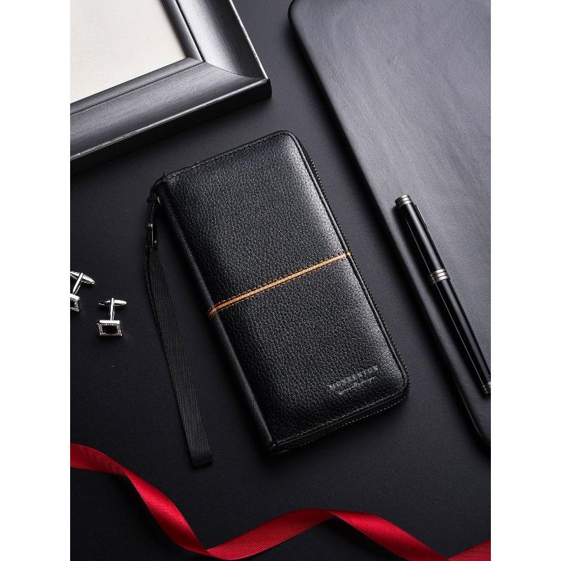 Men's Long Hand Wallet Zipper Handbag Multi-card Position Large Capacity Business Men's Wallet