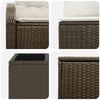 Sofa Set 8 Pieces Brown and Cream White Poly Rattan and Steel