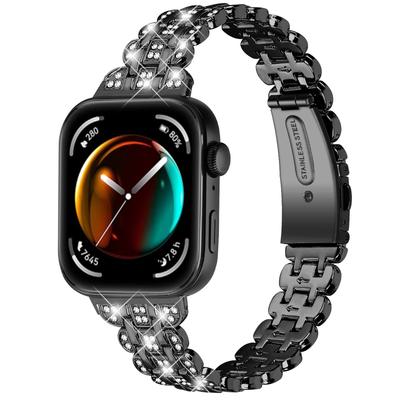 Pentru Huawei Watch Fit 3 Curea Metalică de Ceas Stil Floare cu Strasuri Brățară