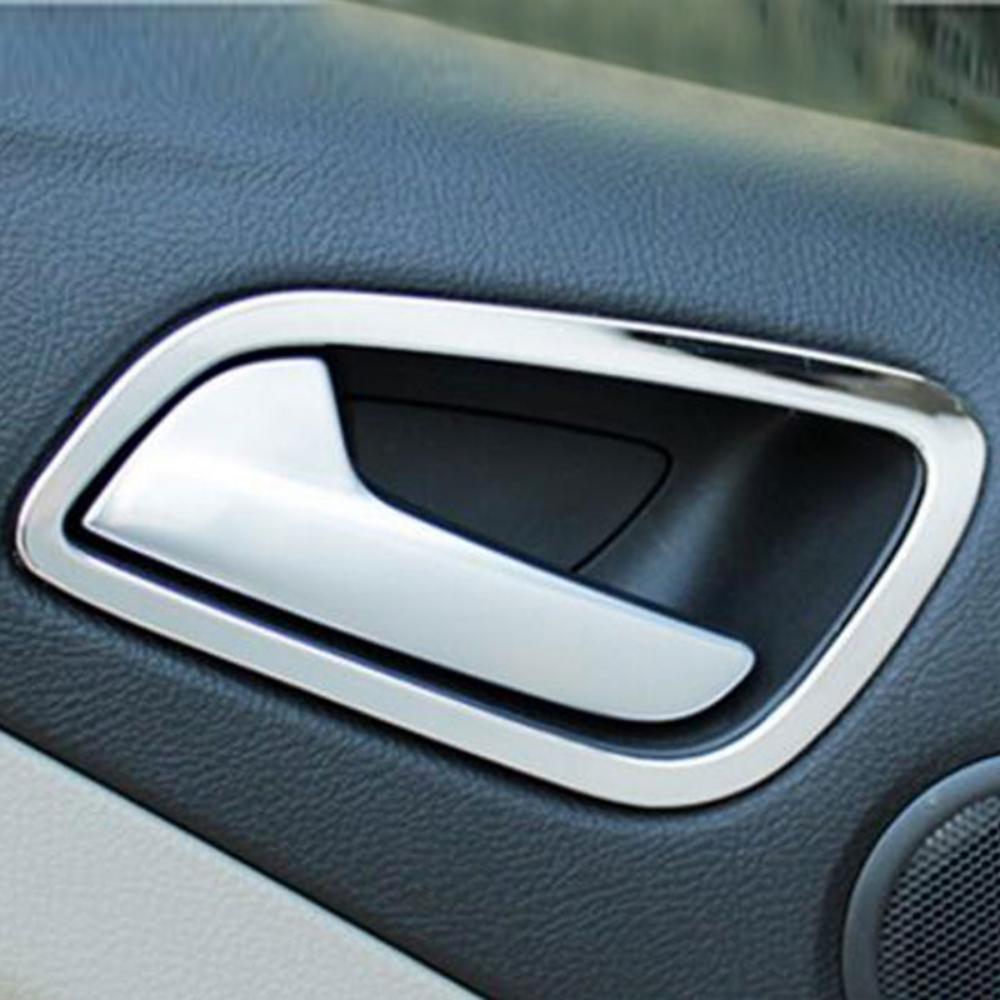ABS Chrome Inner Door Handle Decorative Sequins Armrest Decoration Stickers Trim for Ford Kuga Escape 2014 -