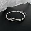 Chain Geometric Arc Bracelet Minimalist Design Versatile Line Kink Bracelet Personalized Splicing Double Knot Bracelet