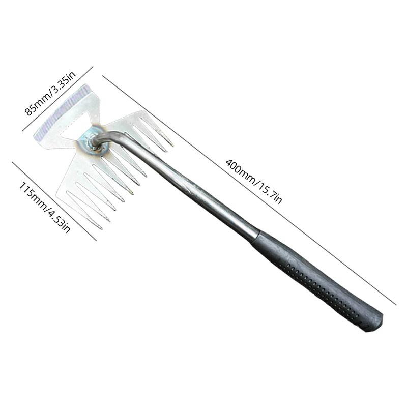 Multifunctional Garden Rake Manganese Steel Hand Weeder Rake Agricultural Weed Puller Shovel Grass Rooting Soil Loosening Tool