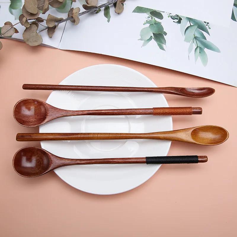 Vařečka Míchání Rýže Lžíce na salát Dlouhá rukojeť Dezert Koření Cukr Sůl Koření Lžíce Nádobí Kuchyňské nářadí 1 kus