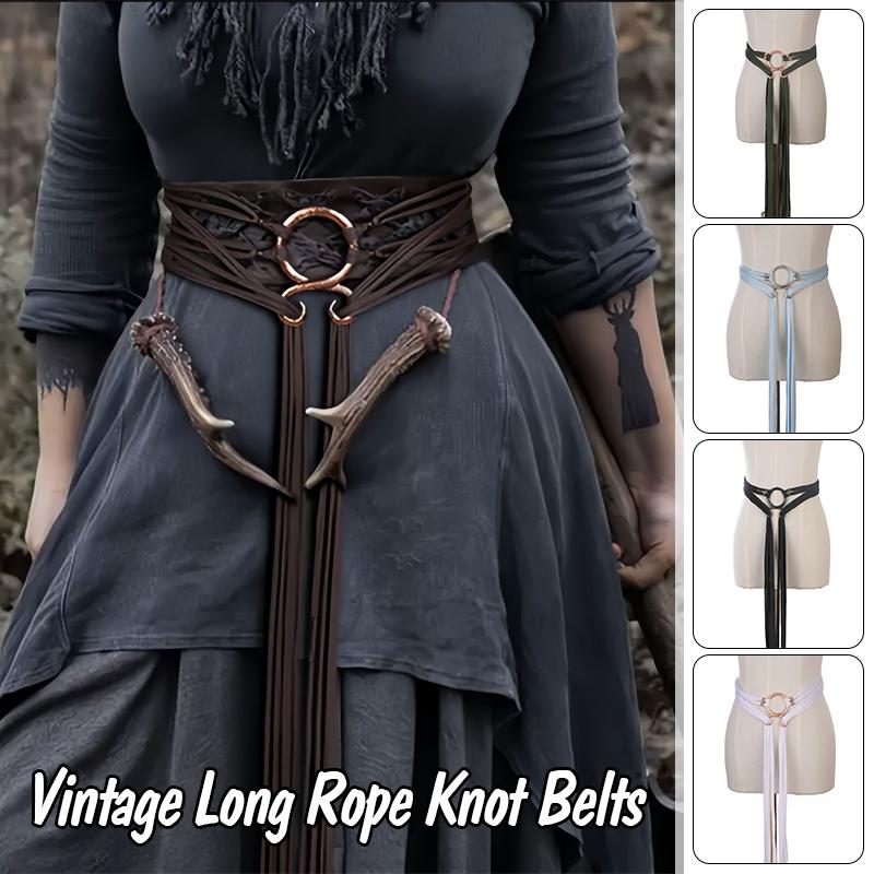 Women's Vintage Viking Knot Waist Belt with Woven Fringe Detail Norse Witch Style Accessory for Mardi Gras And St. Patrick's Day