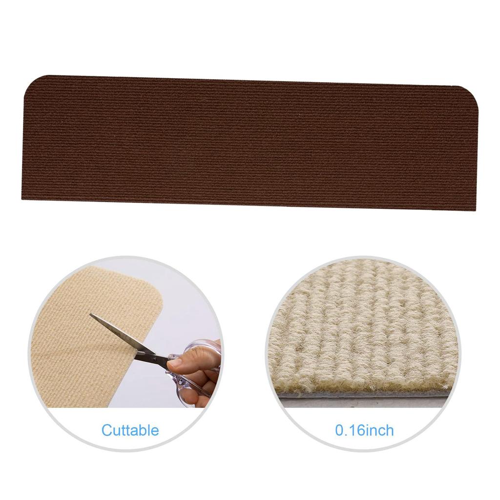Stair Tread Carpet Anti Slip Indoor Stairs Runner 30x8in Rug for Wooden Steps Step Mats for Dogs Kids Elderly