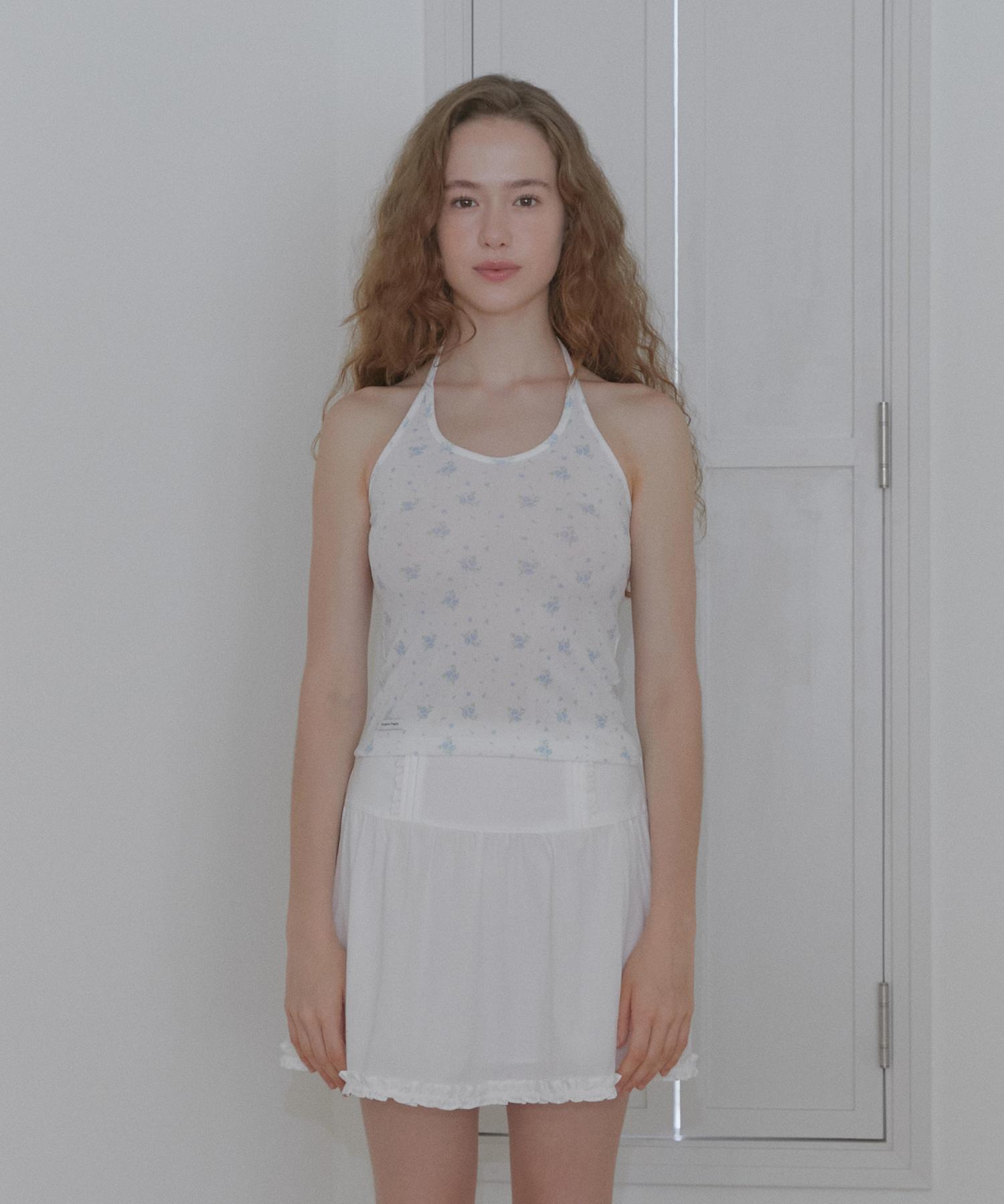 Margarine Fingers Floral Halter Top (Light Blue)