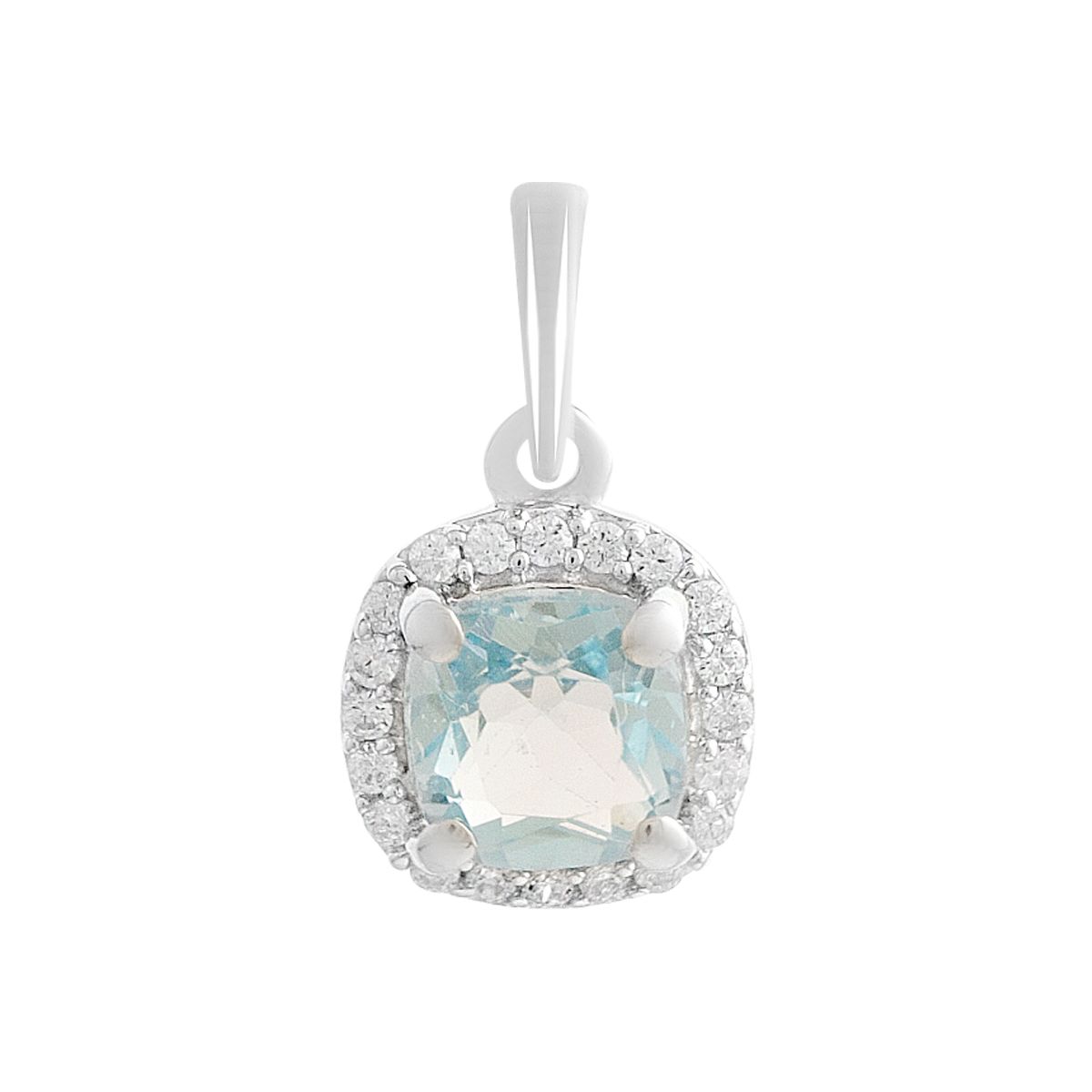 

Серебряная подвеска с топазом 1.449ct, фианитами (2206811) небо синє світло кольору