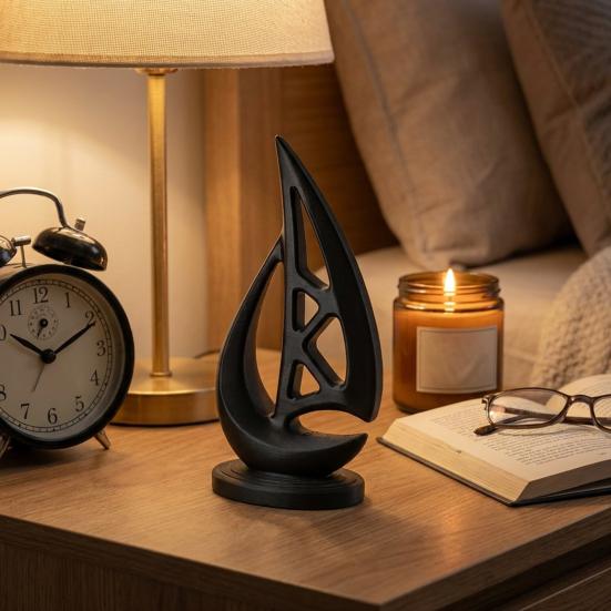 Mini 3D Printed Sailboat Figurine Nautical Coastal Boat Sculpture for Modern Home Office Mantel Bookshelf Decor