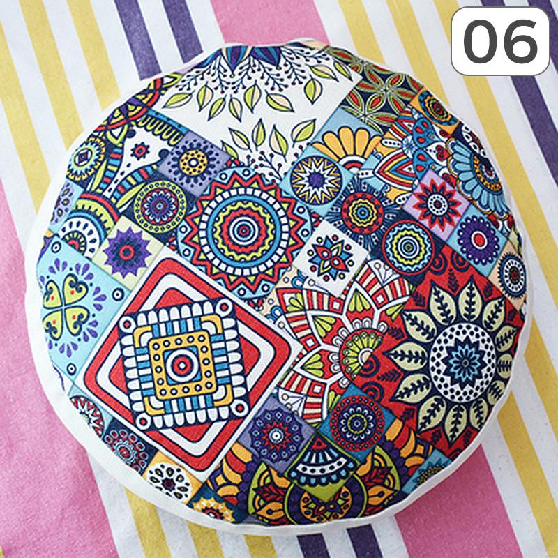 Runde Hippie-Bodenkissenhülle im Ethno-Stil Marokkanische Futon Böhmische Mandala Meditation Pouf Homestay Hocker Dekor Kissenbezug