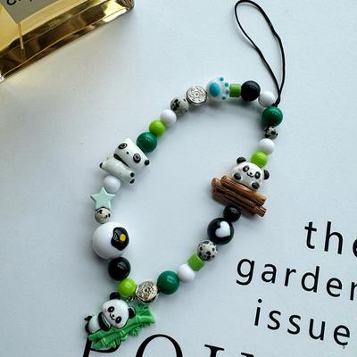 Cartoon Panda Kralen Telefoonketting in Chinese Stijl Anti-Verlies Telefoonkoord Charm Schattige Hanger Lanyard Voor Meisje Mobiele Telefoon Polskoord