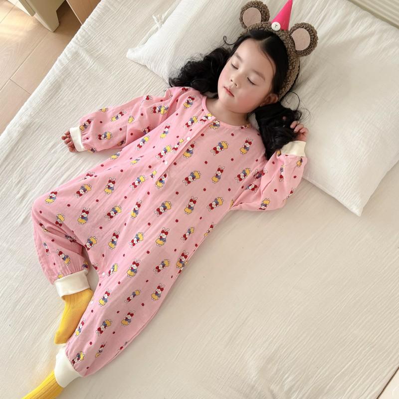 Baby Cotton Muslin Sleep Sack Lightweight Anti-Kick Sleeping Bag Infants Toddlers All Season Wearable Blanket