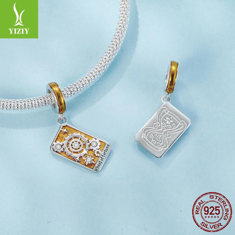 Tarot Wheel Of Fortune Diy Pendant Xiaohongshu Explosive S925 Sterling Silver Lucky Beads