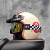 Retro Semi-open Motorcycle Helmet Cross-country Motorcycle Accessories Motorcycle Helmet 3/4 Retro Helmet In Winter