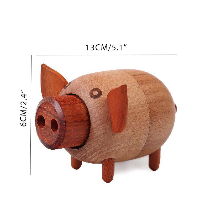 Wood Pig Model Music Box Home Decorations Crafts Movement Musical Box Creative Christmas Gifts