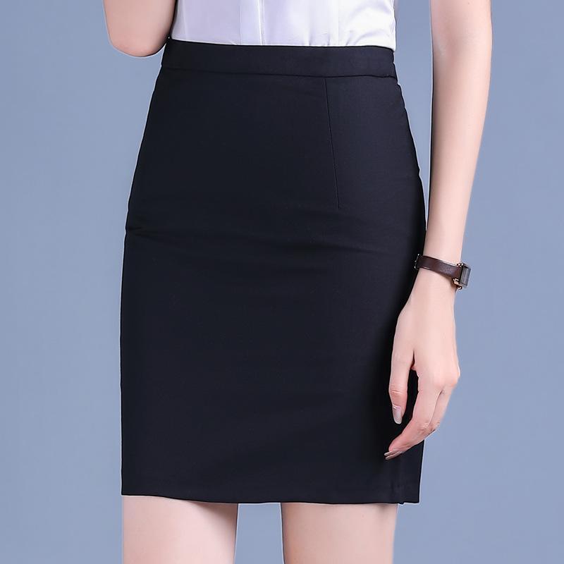 

[Юбка для пригородных поездок] Женская узкая черная летняя юбка: Корейский стиль для официальных и рабочих встреч L чёрный