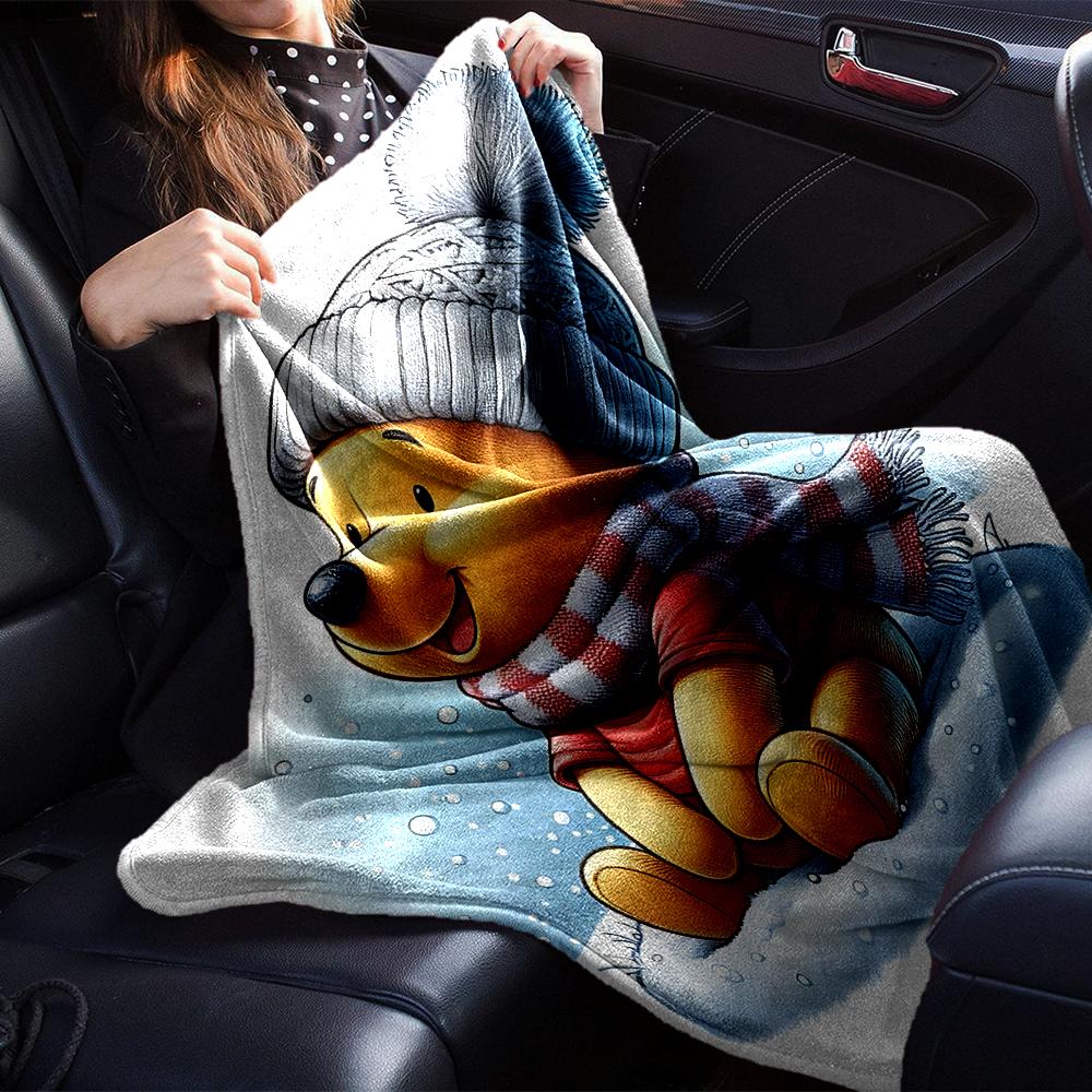 Winter Winnie Pooh Blanket Soft Throw Blanket For Home Bedroom Bed Sofa Travel Office Solid Christmas Blanket