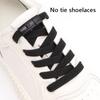 8mm Width No Tie Shoe Laces Press Lock Shoelaces Without Ties Elastic Laces Sneakers Kids Adult Widened Flat Shoelace for Shoes