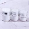 Portable Refillable Travel Cream Sample Vials Empty Squeeze Pump Vacuum Bottle Press Cream Jar Acrylic Cans Lotion Container