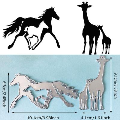 Animal Horse Giraffe Decoration Metal Cutting Dies for Scrapbooking Cutting Embossing Stencils Paper Craft Die