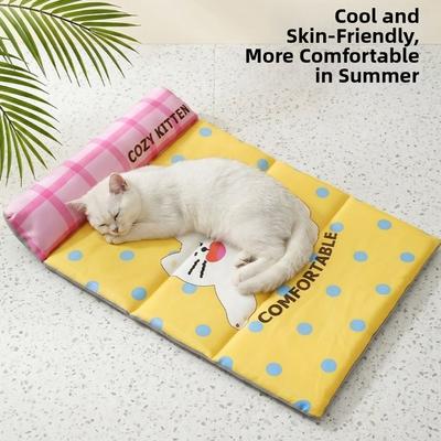 Breathable Cat Cooling Pad Waterproof Ice Silk Cold Mat Cat Sleeping Pad Pet Cooling Mat  Kennel